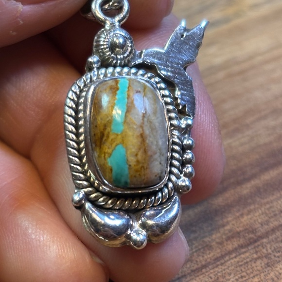 Royston turquoise & 925 pendant - Picture 3 of 6
